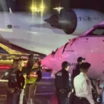 Flight 5047 was taxiing toward its gate when it was struck by Flight 5155.