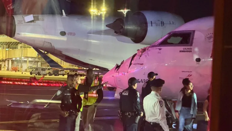 Flight 5047 was taxiing toward its gate when it was struck by Flight 5155.