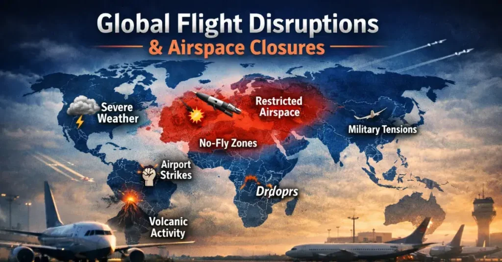 Global Flight Disruptions and Airspace Closures